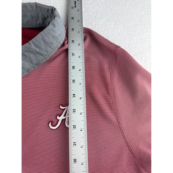Nike Alabama Crimson Tide Mens L Dri-FIT Micro Stripe Polo Shirt Crimson Grey - Picture 6 of 8